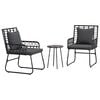 vidaXL Garten Essgruppe 3 stk. Schwarz und Anthrazit Poly-Rattan