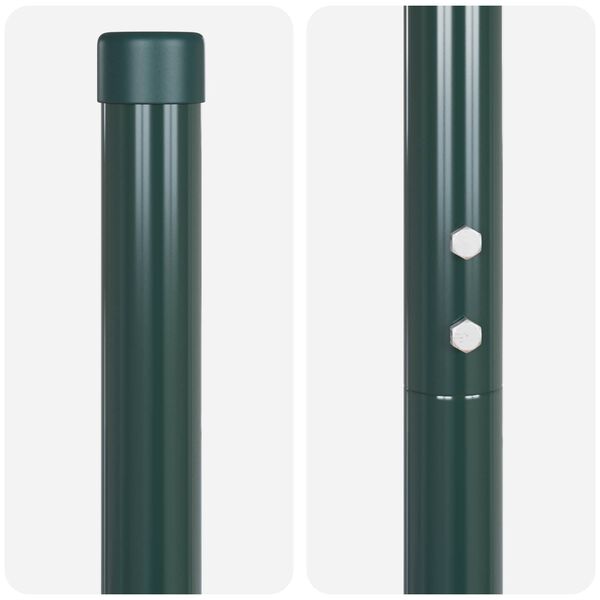 vidaXL Zaunpfosten 2 pcs Gr&uuml;n Pulverbeschichteter Stahl