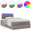 vidaXL Ottoman-Bett mit Matratze & LEDs Taupe 120x200 cm Stoff