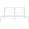 vidaXL Bettgestell mit Kopfteil Metall Wei&szlig; 135x190 cm