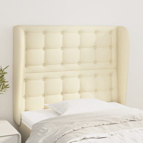vidaXL Kopfteil mit Ohren Creme 103x23x118/128 cm Kunstleder