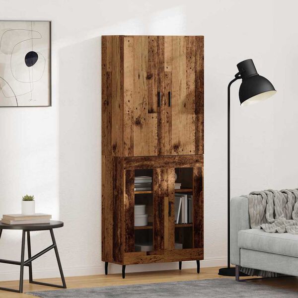 vidaXL Highboard Wandmontiert Altholz 69,5 x 34 x 180 cm Holzwerkstoff