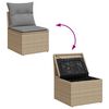vidaXL 8-tlg. Garten-Sofagarnitur mit Kissen Beige Poly Rattan Akazie