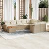 vidaXL 10-tlg. Garten-Sofagarnitur mit Kissen Beige Poly Rattan
