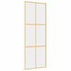 vidaXL Schiebetür Golden 76x205 cm ESG-Klarglas und Aluminium