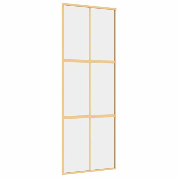 vidaXL Schiebetür Golden 76x205 cm ESG-Klarglas und Aluminium