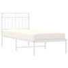 vidaXL Metallbett ohne Matratze mit Kopfteil Wei&szlig; 75x190 cm
