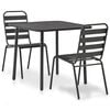 vidaXL 3-tlg. Bistro-Set Stahl Dunkelgrau