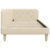 vidaXL Eckbettgestell mit Kopfteil Creme 90 x 190 cm Stoff