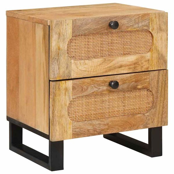 vidaXL Nachttisch 2 pcs Natur 40 x 33 x 46 cm Massivholz Mango