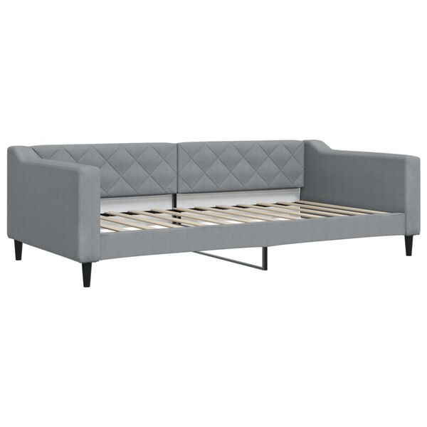 vidaXL Tagesbett mit Matratze Hellgrau 100x200 cm Stoff