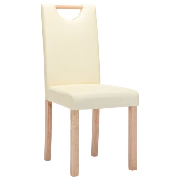 vidaXL Esszimmerst&uuml;hle 6 Stk. Creme Kunstleder