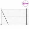 vidaXL Zaunpfosten Grau 25 x 1,6 m (60 x 60 mm Gewebe) Stahl und PVC