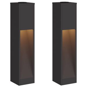 vidaXL Solar LED Wegeleuchte 2 stk. Warmes Wei&szlig; 18 x 18 x 80 cm