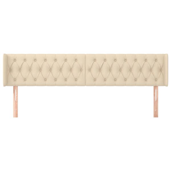vidaXL Kopfteil mit Ohren Creme 183x16x78/88 cm Stoff