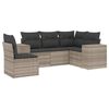vidaXL 5-tlg. Garten-Sofagarnitur mit Kissen Hellgrau Poly Rattan