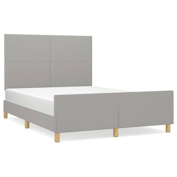 vidaXL Bettgestell ohne Matratze Hellgrau 140x200 cm Stoff