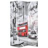 vidaXL Raumteiler klappbar 120 x 170 cm London Bus Schwarz-Wei&szlig;