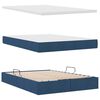 vidaXL Bett mit Stauraum und LED mit LED Blau 140 x 200 cm Polyester