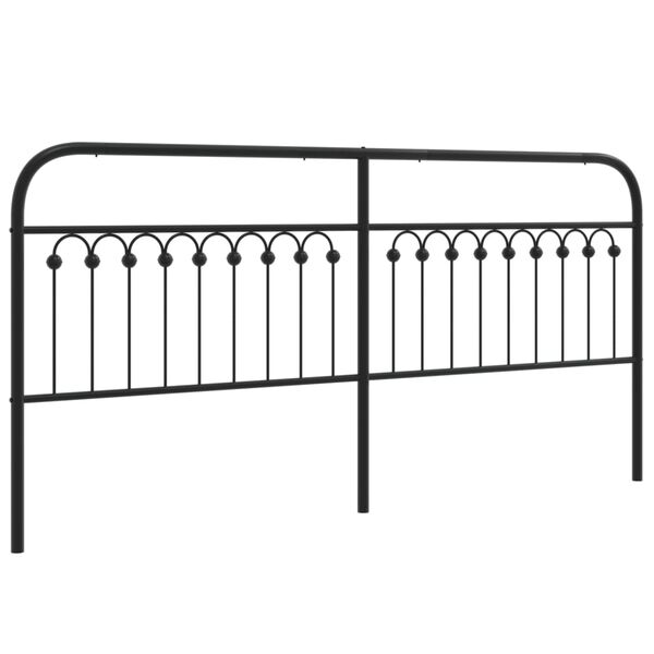 vidaXL Kopfteil Metall Schwarz 200 cm