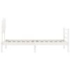 vidaXL Massivholzbett mit Kopfteil Wei&szlig; 90x200 cm