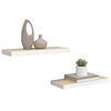 vidaXL Schweberegale 2 Stk. Eichen-Optik und Wei&szlig; 60x23,5x3,8 cm MDF