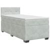 vidaXL Boxspringbett mit Matratze Hellgrau 90 x 200 cm Samt