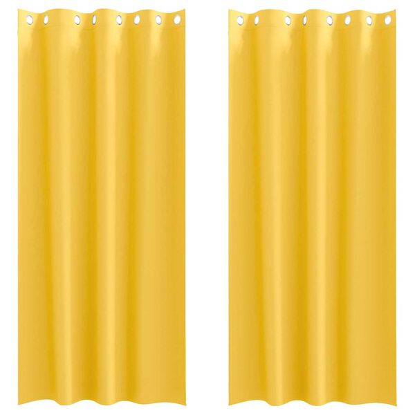 vidaXL Verdunkelungs-Vorh&auml;nge mit Ringen 2 pcs Senfgelb 225 x 140 cm