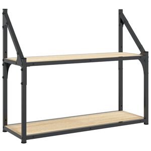 vidaXL 2-st&ouml;ckiges Wandregal Sonoma-Eiche 60 x 21 x 51 cm Holzwerkstoff