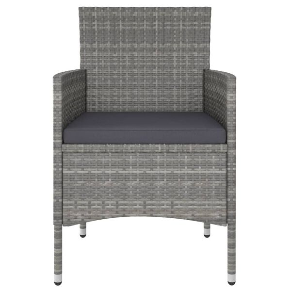 vidaXL 3-tlg. Garten-Essgruppe Poly Rattan & Massivholz Akazie Grau