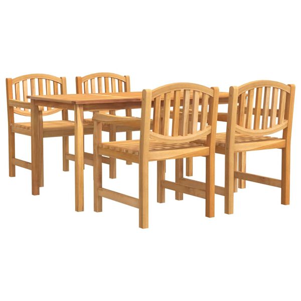 vidaXL 5-tlg. Garten-Essgruppe Massivholz Teak