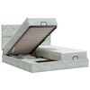 vidaXL Ottoman Bett mit Matratze mit Kopfteil 2 Stk. Hellgrau Samt