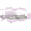 vidaXL Gartensofa-set 13 pcs Grau Poly-Rattan