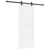 vidaXL Schiebet&uuml;r Wei&szlig; und Schwarz 83 x 202 cm Massives Kiefernholz