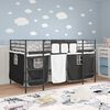 vidaXL Kinder Loft Bettgestell mit Vorh&auml;ngen Schwarz 79,5 x 200 cm