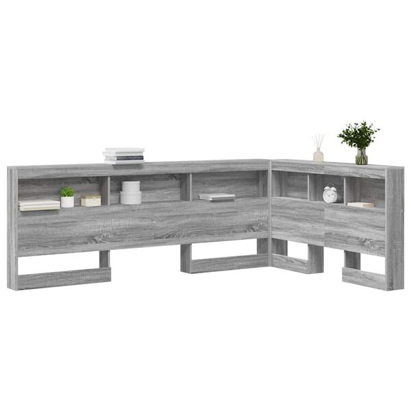 vidaXL Aufbewahrungskopfteil Graues Sonoma 120 cm Holzwerkstoff