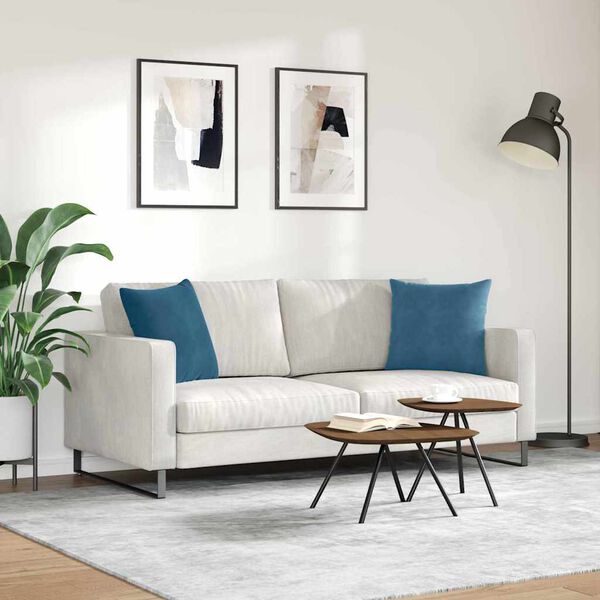 vidaXL Sofakissen 2 St&uuml;ck Blau 45 x 45 cm Cordstoff