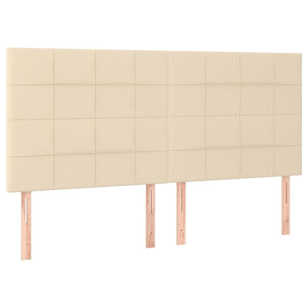 vidaXL Kopfteil Creme 160x5x118/128 cm Stoff