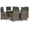 vidaXL Outdoortisch-Set 7 stk. Hellgrau und Dunkelgrau