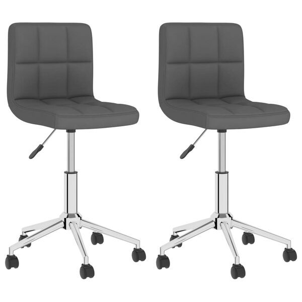 vidaXL Esszimmerst&uuml;hle 2 Stk. Drehbar Dunkelgrau Stoff