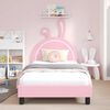 vidaXL Kinderbettgestell mit Kopfteil mit Kopfteil Rosa 90 x 200 cm PU