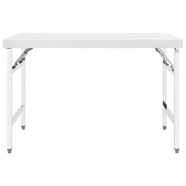 vidaXL K&uuml;chen-Arbeitstisch Klappbar 120x60x80 cm Edelstahl