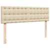vidaXL Ottoman-Bett mit Matratze Creme 140x200 cm Stoff