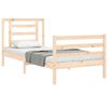 vidaXL Massivholzbett mit Kopfteil 90x200 cm