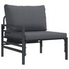 vidaXL Gartensofa-set mit Kissen 6 pcs Schwarz Stahl