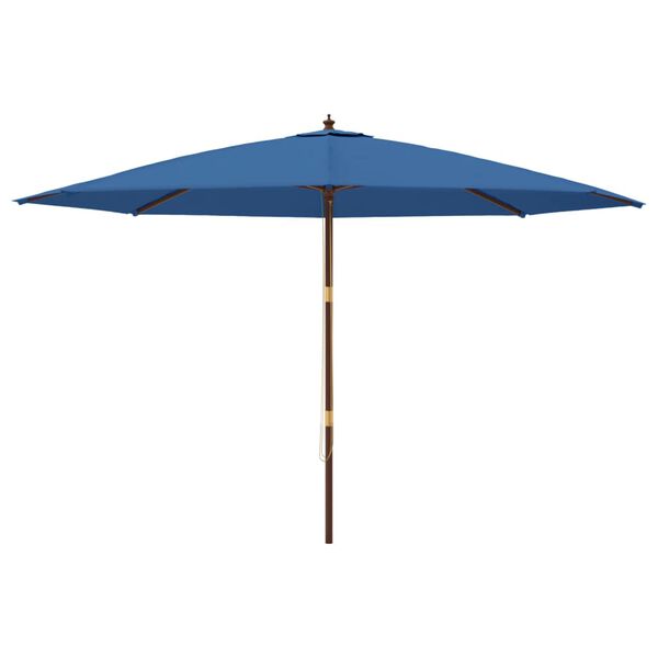 vidaXL Sonnenschirm mit Holzmast Azurblau 400x273 cm
