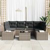 vidaXL Sofa Set mit Kissen 7 pcs Grau Poly Rattan