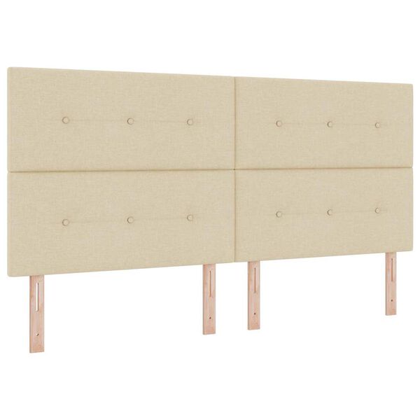 vidaXL Kopfteil mit Kopfteil Creme 200 cm Kunstleder