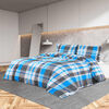 vidaXL Bettw&auml;sche-Set Blau und Grau 140x200 cm Baumwolle