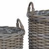 vidaXL Blumentopf K&ouml;rbchen mit Speicher 2 pcs Grau Lacak Rattan